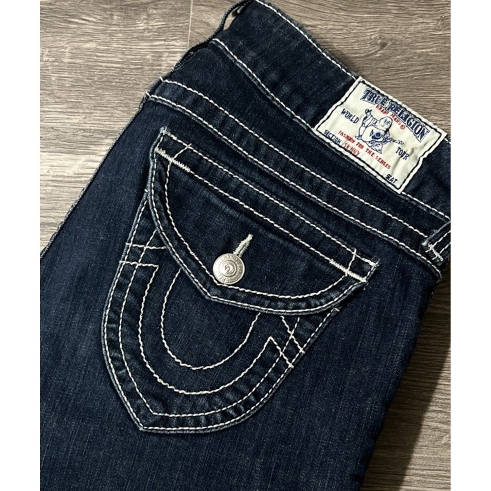 True Religion Women's Vintage Skinny FlapPocket Low Rise Dark Wash Jean SZ 30x32